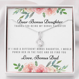 Lurve™ Thanks For Being My Bonus Daughter, Love Bonus Dad Alluring Beauty Necklace