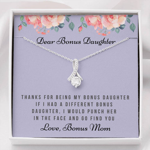 Lurve™ Thanks For Being My Bonus Daughter, Love Bonus Mom Alluring Beauty Necklace
