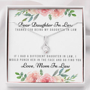 Lurve™ Thanks For Being My Daughter In Law, Love Mom In Law Alluring Beauty Necklace