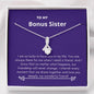 Bonus Sister - Lucky,Cherish, Wnderful Friend Alluring Beauty Necklace Mahogany