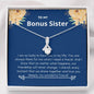 Bonus Sister - Lucky,Cherish, Wnderful Friend Alluring Beauty Necklace Mahogany