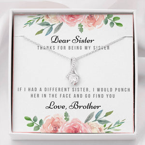 Lurve™ Thanks For Being My Sister, Love Brother Alluring Beauty Necklace