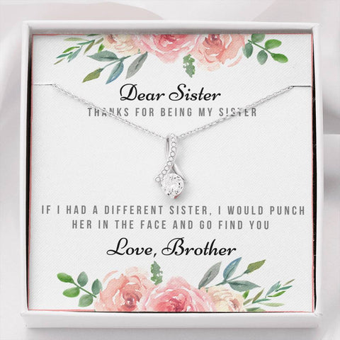 Lurve™ Thanks For Being My Sister, Love Brother Alluring Beauty Necklace