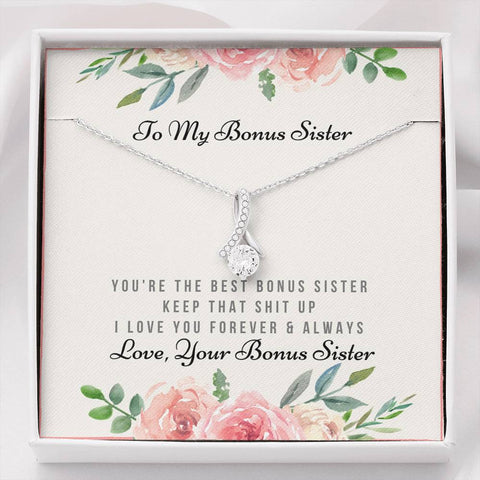 Lurve™ To My Best Bonus Sister, Love Bonus Sister Alluring Beauty Necklace