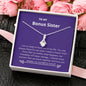 Bonus Sister - Lucky,Cherish, Wnderful Friend Alluring Beauty Necklace Mahogany