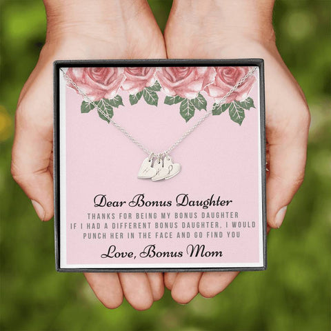 Lurve™ Thanks My Bonus Daughter, Love Bonus Mom Sweetest Heart Necklace