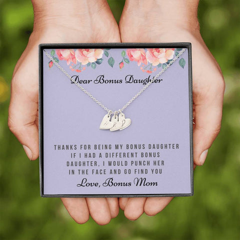 Lurve™ Thanks My Bonus Daughter, Love Bonus Mom Sweetest Heart Necklace