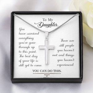 Lurve™ To My Daughter-You Have Survived Cross Necklace