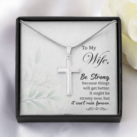 Lurve™ To My Wife-Be Strong Cross Necklace