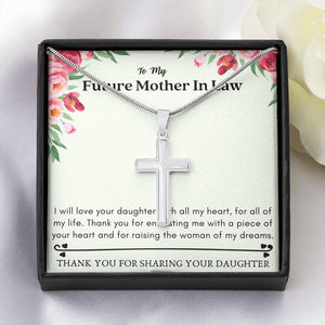 Future Mother In Law - A Piece of Your Heart Cross Necklace