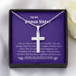 Bonus Sister - Lucky,Cherish, Wnderful Friend Cross Necklace