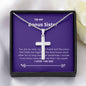 Bonus Sister - Rock, Piece, Holds Together Cross Necklace