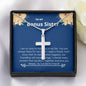 Bonus Sister - Lucky,Cherish, Wnderful Friend Cross Necklace