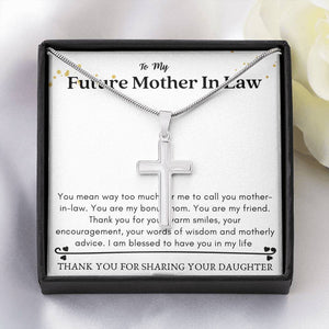 Future Mother In Law - My Bonus Mom Cross Necklace