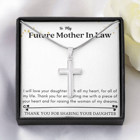 Future Mother In Law - A Piece of Your Heart Cross Necklace