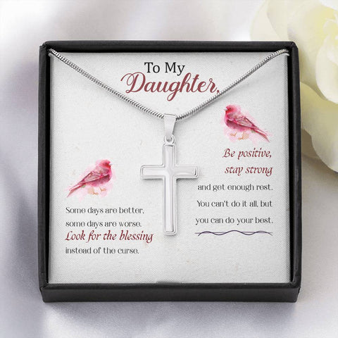 Lurve™ To My Daughter-Some Days Are Better Cross Necklace