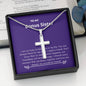 Bonus Sister - Lucky,Cherish, Wnderful Friend Cross Necklace