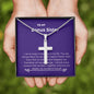 Bonus Sister - Lucky,Cherish, Wnderful Friend Cross Necklace