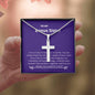 Bonus Sister - Lucky,Cherish, Wnderful Friend Cross Necklace