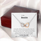 Bestie - Miss You, Love You Interlocking Hearts Necklace Mahogany