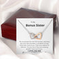 Bonus Sister - Connected, Wonderful Journey Interlocking Hearts Necklace Mahogany