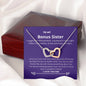 Bonus Sister - Everything, Amazing, Wnderful Interlocking Hearts Necklace Mahogany