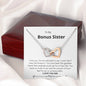 Bonus Sister - Greatest Friend, Unmeasureable Interlocking Hearts Necklace Mahogany