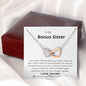 Bonus Sister - Miss You, Love You Interlocking Hearts Necklace Mahogany