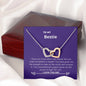 Bestie - Believe, Strength, Unconditional Support Interlocking Hearts Necklace Mahogany