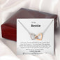 Bestie - Greatest Friend, Unmeasureable Interlocking Hearts Necklace Mahogany