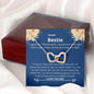 Bestie - Everything, Amazing, Wnderful Interlocking Hearts Necklace Mahogany