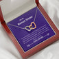 Bonus Sister - Huge Part, Life, Fun Interlocking Hearts Necklace Mahogany