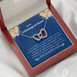 Unbiological Sister - Lucky,Cherish, Wnderful Friend Interlocking Hearts Necklace Mahogany