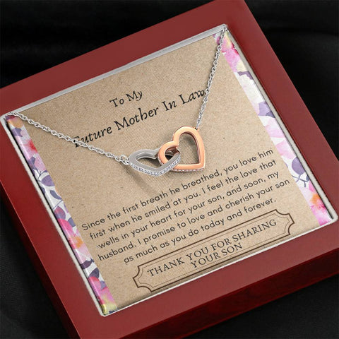 Future Mother In Law - First Breath Interlocking Hearts Necklace