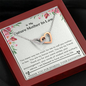 Future Mother In Law - My Bonus Mom Interlocking Hearts Necklace