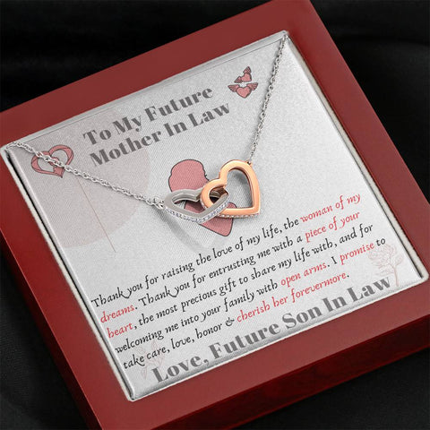 Future Mother In Law - Open Arms Interlocking Hearts Necklace