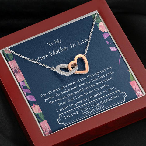 Future Mother In Law - Mean The World Interlocking Hearts Necklace