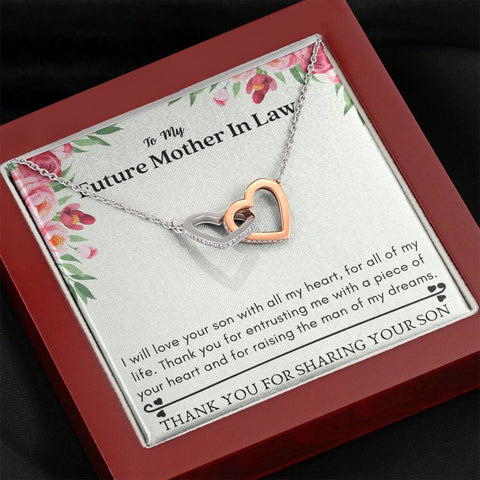 Future Mother In Law - A Piece of Your Heart Interlocking Hearts Necklace