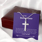 Bonus Sister - Rock, Piece, Holds Together Cross Necklace
