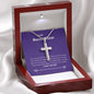 Bonus Sister - Rock, Piece, Holds Together Cross Necklace