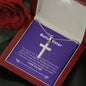 Bonus Sister - Rock, Piece, Holds Together Cross Necklace