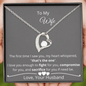 Lurve™ To My Wife - Fight, Compromise and Sacrifice Forever Love Necklace