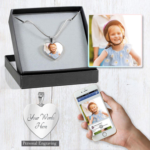 Lurve™ Personalised Photo Heart Shaped Necklace